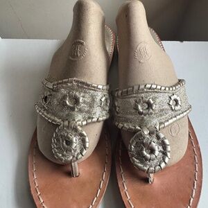 Jack Rogers Gold Thong Sanals